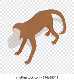 Monkey isometric icon 3d on a transparent background vector illustration