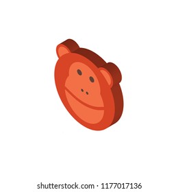 Monkey isometric left top view 3D icon