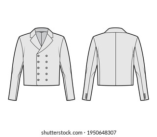 Monkey Jacket Technical Fashion Illustration Double Stock Vector ...