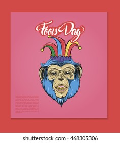 monkey jester. monkey in a suit, to print t-shirts