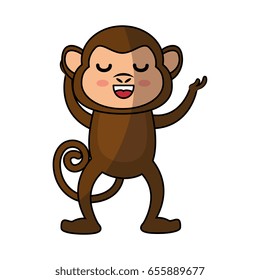 Monkey kawaii cartoon