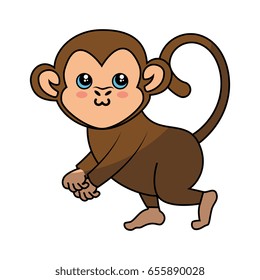 Monkey kawaii cartoon