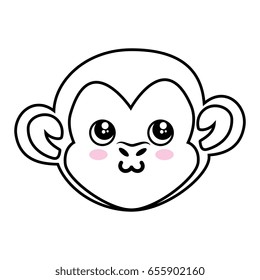 Monkey kawaii cartoon