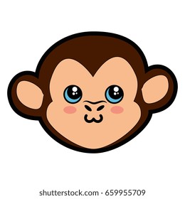 Monkey kawaii cartoon