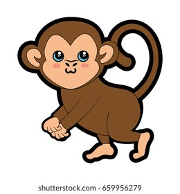 Monkey kawaii cartoon