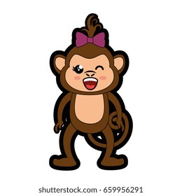 Monkey kawaii cartoon