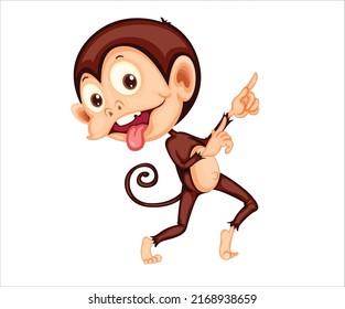 Monkey kid Dancing in happy mood vector
