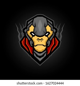 monkey king armored mascot, vector illustration for e sports logo or t shirt illustration and badge