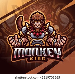 Monkey king esport mascot logo design