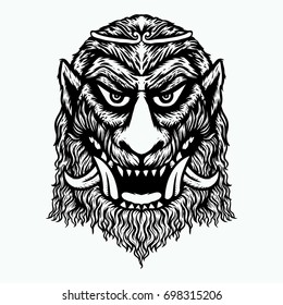 monkey king head hand drawing