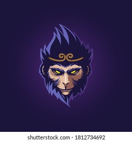 Monkey King head vector illustration 
