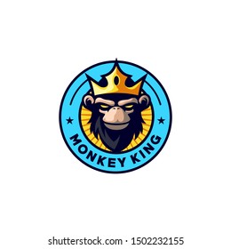 monkey king logo design vector illustration