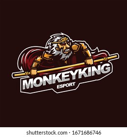 logo de monkey king para el logo de la mascota para juegos electrónicos