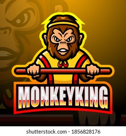 Monkey King Mascot Esport Logo Design Stock Vector Royalty Free