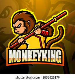 Monkey king mascot esport logo design