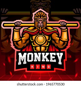 Monkey king mascot. esport logo design