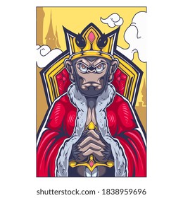 Monkey king mascot logo design