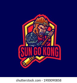 Monkey King Mascot Logo Gaming Template