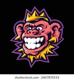 Monkey King Mascot logo template for esport and sport team vector Art by Artbot Studio