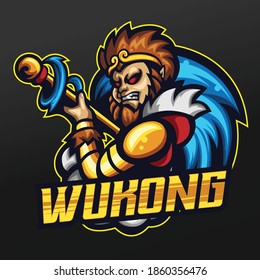 Monkey King Mascot Sport Illustration Design for Logo Esport Gaming Team Squad