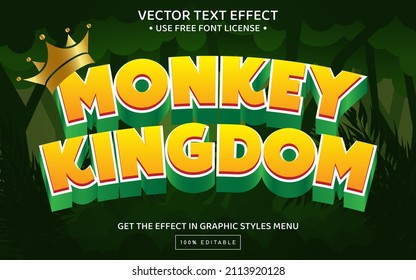 Monkey kingdom 3D editable text effect template