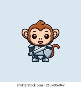 Mono Knight Cute creativo logo de la mascota de caricaturas Kawaii