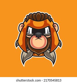 Monkey Knight Head Mascot Logo