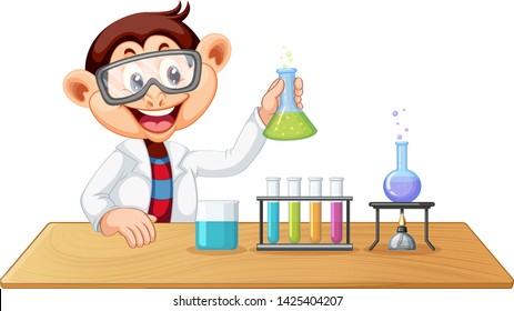 A monkey at the lab illustration