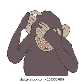 monkey laughing illustration