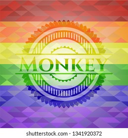 Monkey lgbt colors emblem 