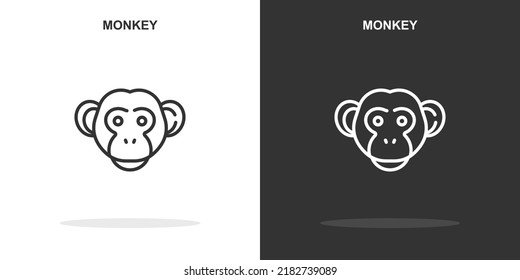 monkey line icon. Simple outline style.monkey linear sign. Vector illustration isolated on white background. Editable stroke EPS 10