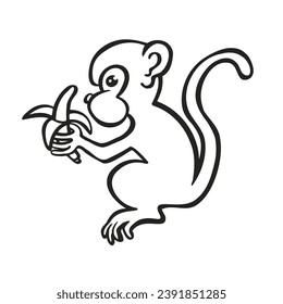 Monkey line, symbol, vector illustration eps 10