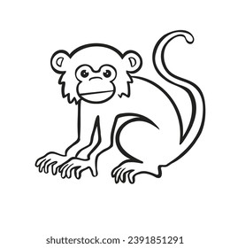 Línea de mono, símbolo, ilustración vectorial eps 10