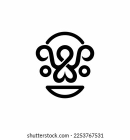 Logo der Affensperre. Schlüssellogo ähnlich dem Gesicht des Affen. Vectorlogo für Affenkopflinie