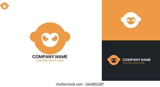 Monkey Logo - All elements on this template are editable with vector software