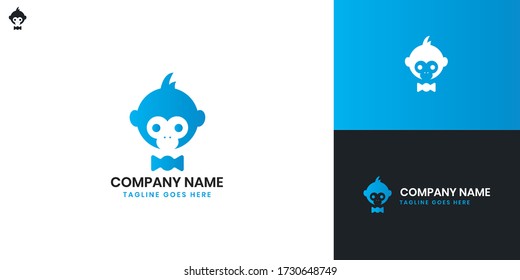 Monkey Logo - All elements on this template are editable with vector software