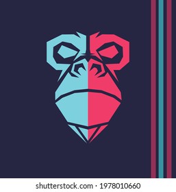 Monkey logo animal vector design.