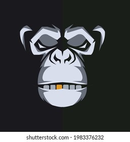 Monkey logo animal vector design.