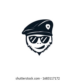 Monkey Logo With An Army Beret