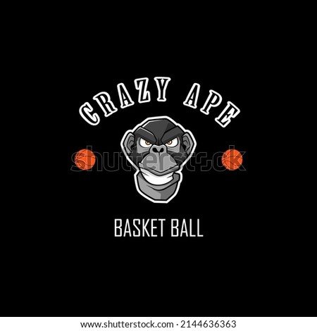 Monkey logo for basket ball team vector illustration design