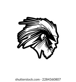 Monkey logo in black and white vector art.