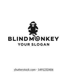 monkey logo blind See No Evil Emoji concept line editable vector, concept icon. See No Evil Emoji concept linear emotion illustration