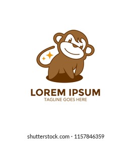 Monkey logo cartoon character. vector illustration