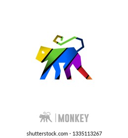 Monkey Logo. Colorful Gradient Logo Design