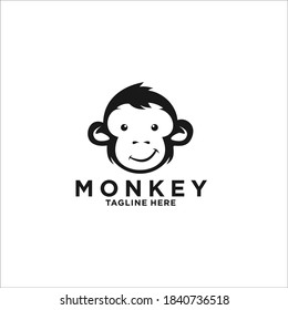 monkey logo design silhouette vector