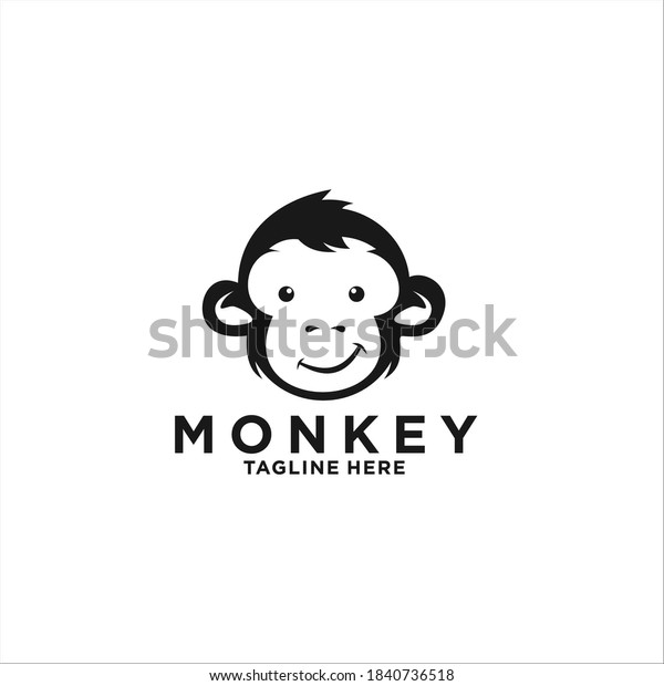 Monkey Logo Design Silhouette Vector Stock Vector (Royalty Free ...