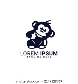 Monkey logo design, vector illustration