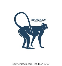 Monkey logo design vector. Silhouette Monkey Template Illustration. Icon Symbol