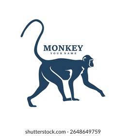 Monkey logo design vector. Silhouette Monkey Template Illustration. Icon Symbol