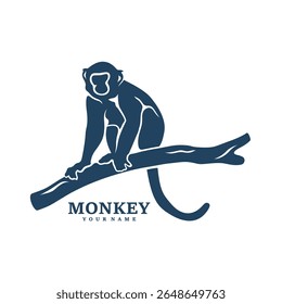 Monkey logo design vector. Silhouette Monkey Template Illustration. Icon Symbol